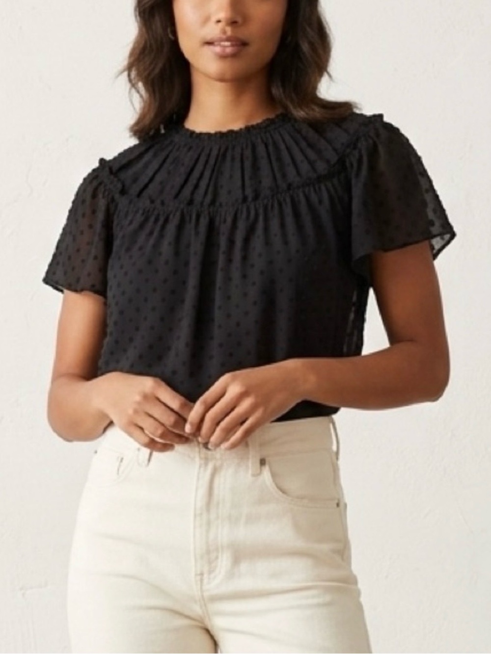 J. Crew sheer polka dot blouse